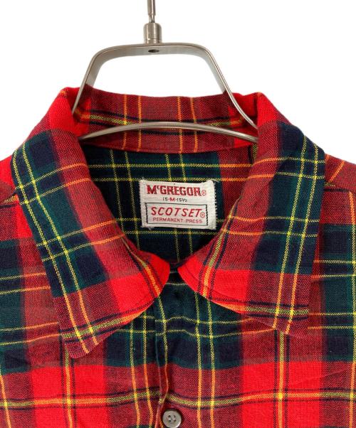McGREGOR（マックレガー）McGREGOR (マックレガー) オープンカラーシャツ レッド×グリーン サイズ:Ｍの古着・服飾アイテム
