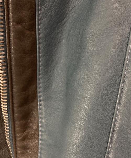BALENCIAGA（バレンシアガ）BALENCIAGA (バレンシアガ) シープレザーライダースベスト ブラック×ブルー サイズ:36の古着・服飾アイテム