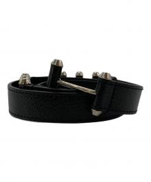 BALENCIAGA（バレンシアガ）の古着「レザーベルト」｜ブラック