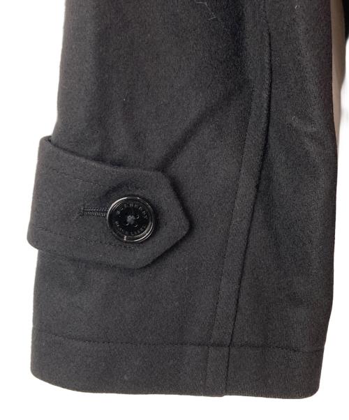 BURBERRY BLACK LABEL（バーバリーブラックレーベル）BURBERRY BLACK LABEL (バーバリーブラックレーベル) ノバチェックカシミヤ混Pコート ブラック サイズ:Lの古着・服飾アイテム