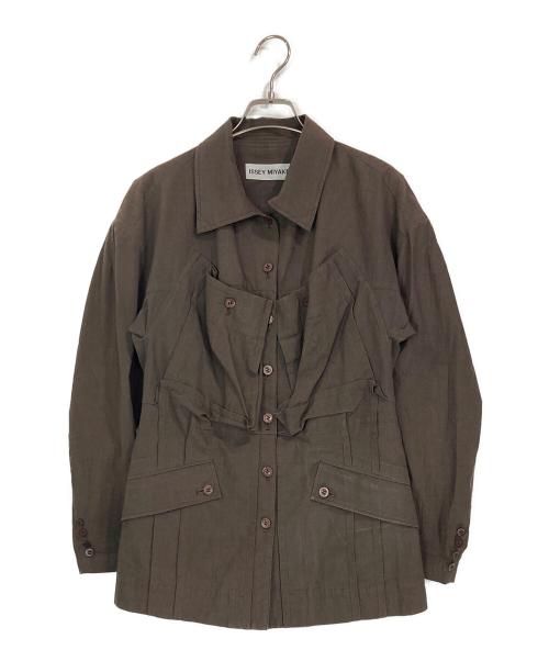 ISSEY MIYAKE（イッセイミヤケ）ISSEY MIYAKE (イッセイミヤケ) カーゴポケットシャツ ブラウン サイズ:Mの古着・服飾アイテム