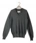 Maison Margiela（メゾンマルジェラ）の古着「エルボーパッチVネックニット」｜グレー
