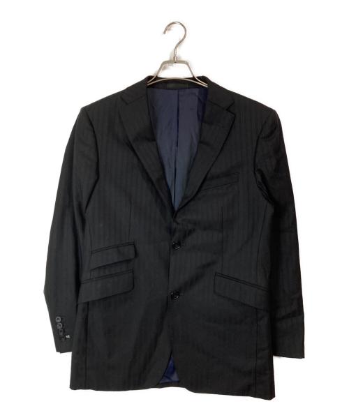 BURBERRY BLACK LABEL（バーバリーブラックレーベル）BURBERRY BLACK LABEL (バーバリーブラックレーベル) ストライプ2Bセットアップスーツ ブラック サイズ:38Lの古着・服飾アイテム