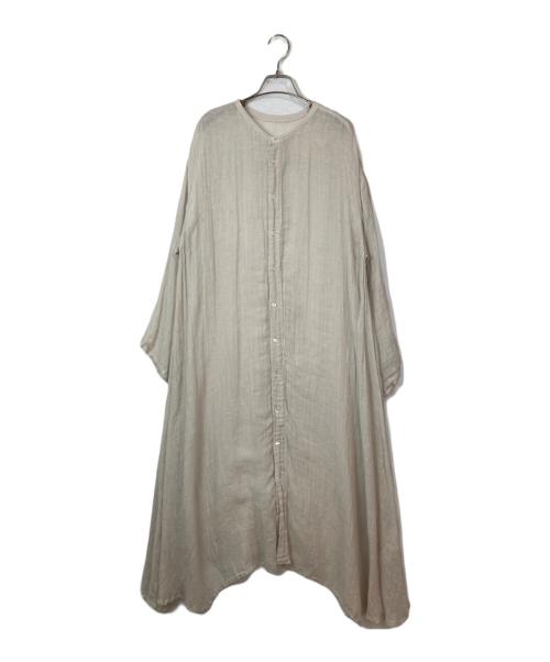 nest Robe（ネストローブ）nest Robe (ネストローブ) リネンガーゼイレギュラーヘムワンピース ベージュ サイズ:FREEの古着・服飾アイテム