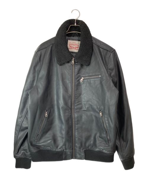 LEVI'S（リーバイス）LEVI'S (リーバイス) フェイクレザーフライトジャケット ブラック サイズ:XLの古着・服飾アイテム