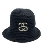 stussyステューシー）の古着「SS Link Knit Bucket Hat」｜ブラック
