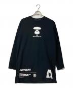 A BATHING APEアベイシングエイプ）の古着「AAPE UNVS プリントロンT」｜ブラック