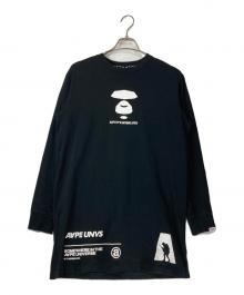 A BATHING APE（アベイシングエイプ）の古着「AAPE UNVS プリントロンT」｜ブラック