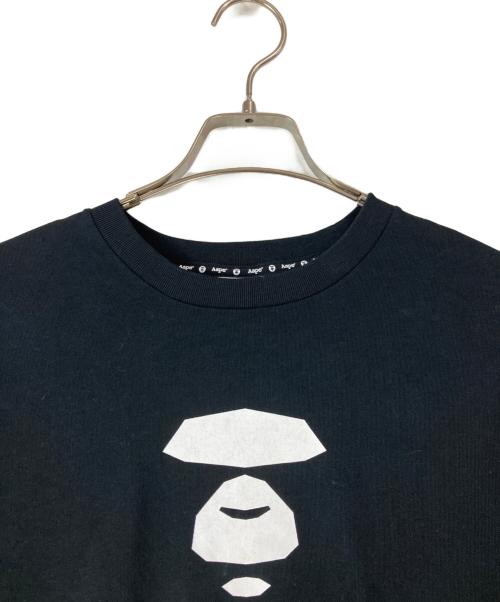 A BATHING APE（アベイシングエイプ）A BATHING APE (アベイシングエイプ) AAPE UNVS プリントロンT ブラック サイズ:Lの古着・服飾アイテム