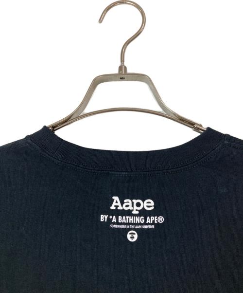 A BATHING APE（アベイシングエイプ）A BATHING APE (アベイシングエイプ) AAPE UNVS プリントロンT ブラック サイズ:Lの古着・服飾アイテム