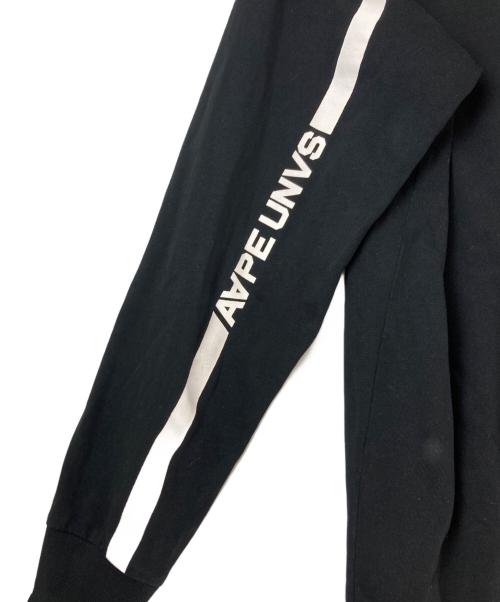 A BATHING APE（アベイシングエイプ）A BATHING APE (アベイシングエイプ) AAPE UNVS プリントロンT ブラック サイズ:Lの古着・服飾アイテム