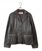 BALMAINバルマン）の古着「シワ加工ラムレザー３Bジャケット」｜ブラウン