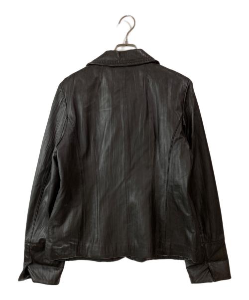 BALMAIN（バルマン）BALMAIN (バルマン) シワ加工ラムレザー３Bジャケット ブラウン サイズ:-の古着・服飾アイテム