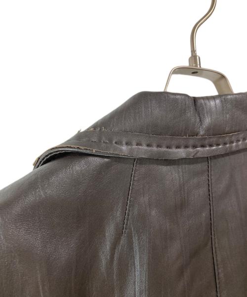 BALMAIN（バルマン）BALMAIN (バルマン) シワ加工ラムレザー３Bジャケット ブラウン サイズ:-の古着・服飾アイテム