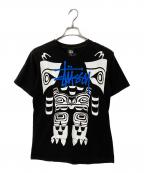 stussy×FACETASMステューシー×ファセッタズム）の古着「プリントTシャツ」｜ブラック