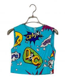 DOLCE & GABBANA（ドルチェ＆ガッバーナ）の古着「総柄ノースリーブトップ」｜スカイブルー