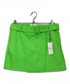 AMI Alexandre Mattiussiアミアレクサンドルマテュッシ）の古着「Belted Miniskirt」｜黄緑