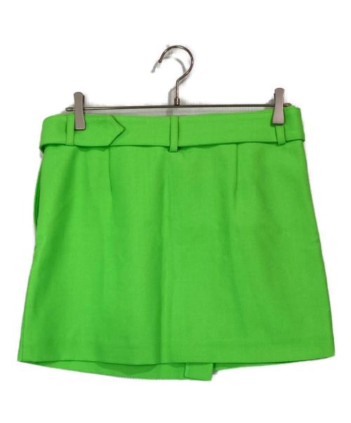 AMI Alexandre Mattiussi（アミアレクサンドルマテュッシ）AMI Alexandre Mattiussi (アミアレクサンドルマテュッシ) Belted Miniskirt 黄緑 サイズ:Mの古着・服飾アイテム