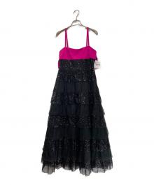 RED VALENTINO（レッドヴァレンティノ）の古着「スパンコールティアードワンピース」｜ブラック
