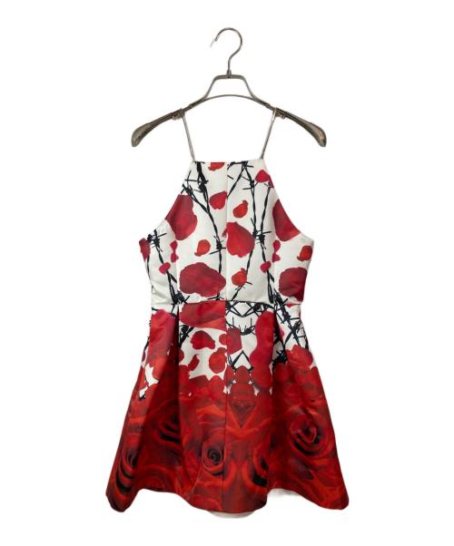 philipp plein（フィリッププレイン）PHILIPP PLEIN (フィリッププレイン) 花柄 チュニック　ノースリーブワンピース ホワイト×レッド サイズ:Ｍの古着・服飾アイテム