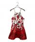 PHILIPP PLEIN（フィリッププレイン）の古着「花柄 チュニック　ノースリーブワンピース」｜ホワイト×レッド
