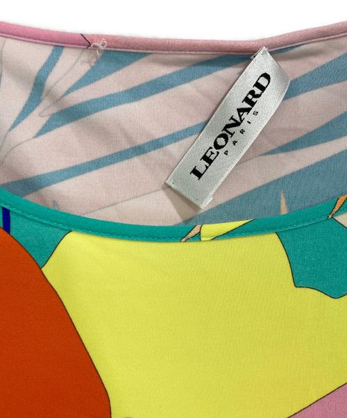 LEONARD PARIS（レオナール パリ）LEONARD PARIS (レオナール パリ) 総柄ワンピース ピンクスカイブルー サイズ:38の古着・服飾アイテム