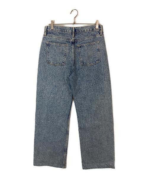 ALL SAINTS（オールセインツ）ALL SAINTS (オールセインツ) Wendel Crystal Embellished Wide Jeans ブルー サイズ:W27の古着・服飾アイテム