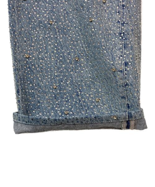 ALL SAINTS（オールセインツ）ALL SAINTS (オールセインツ) Wendel Crystal Embellished Wide Jeans ブルー サイズ:W27の古着・服飾アイテム