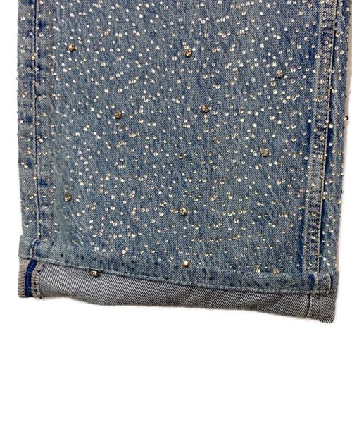 ALL SAINTS（オールセインツ）ALL SAINTS (オールセインツ) Wendel Crystal Embellished Wide Jeans ブルー サイズ:W27の古着・服飾アイテム