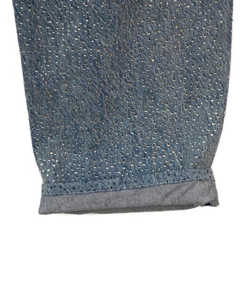 ALL SAINTS（オールセインツ）ALL SAINTS (オールセインツ) Wendel Crystal Embellished Wide Jeans ブルー サイズ:W27の古着・服飾アイテム