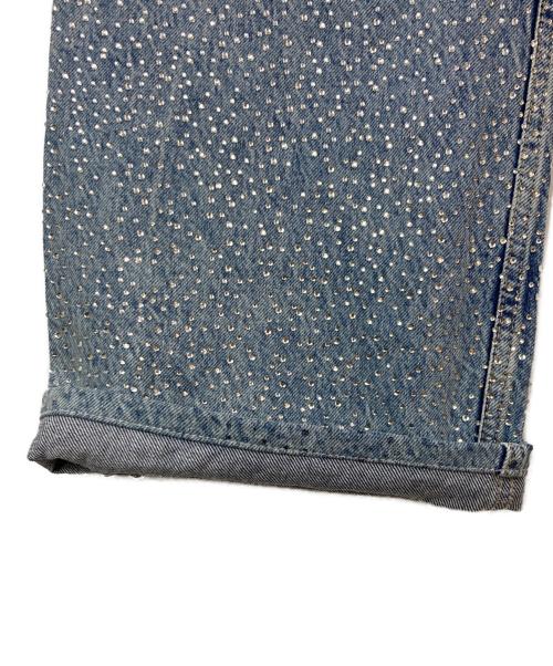 ALL SAINTS（オールセインツ）ALL SAINTS (オールセインツ) Wendel Crystal Embellished Wide Jeans ブルー サイズ:W27の古着・服飾アイテム