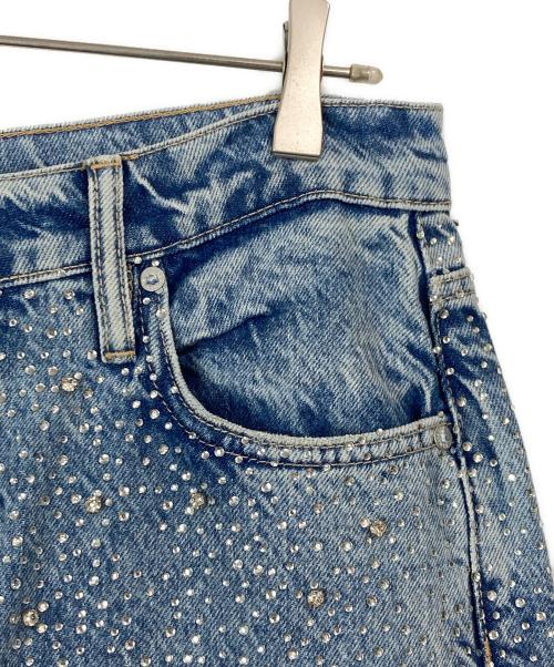 ALL SAINTS（オールセインツ）ALL SAINTS (オールセインツ) Wendel Crystal Embellished Wide Jeans ブルー サイズ:W27の古着・服飾アイテム