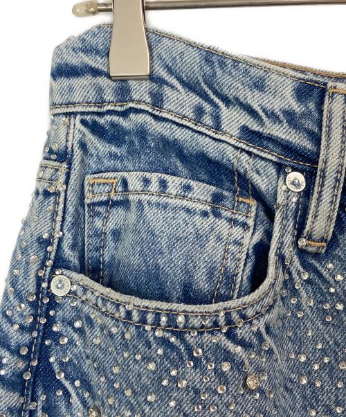 ALL SAINTS（オールセインツ）ALL SAINTS (オールセインツ) Wendel Crystal Embellished Wide Jeans ブルー サイズ:W27の古着・服飾アイテム