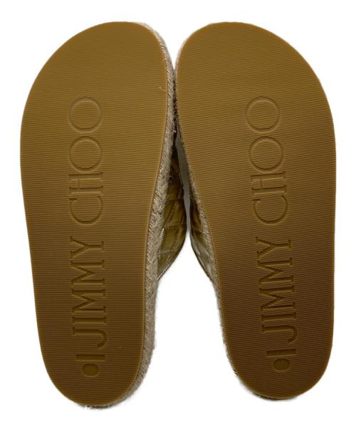 JIMMY CHOO（ジミーチュウ）JIMMY CHOO (ジミーチュウ) FARONE LUG FLAT サンダル シャンパンクリスタル サイズ:38の古着・服飾アイテム