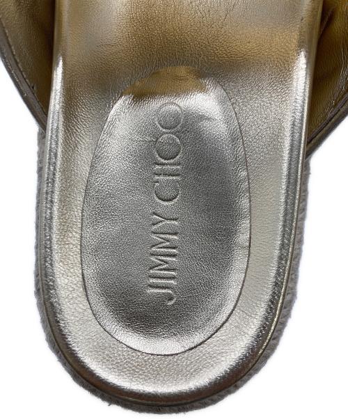 JIMMY CHOO（ジミーチュウ）JIMMY CHOO (ジミーチュウ) FARONE LUG FLAT サンダル シャンパンクリスタル サイズ:38の古着・服飾アイテム