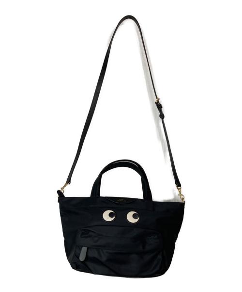 ANYA HINDMARCH（アニヤ・ハインドマーチ）ANYA HINDMARCH (アニヤ・ハインドマーチ) ミニナイロントート ブラックの古着・服飾アイテム