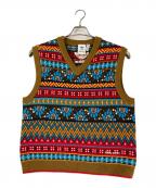 adidasアディダス）の古着「WALES BONNER KNIT VEST MULTCO」｜ブラウン×ブルー