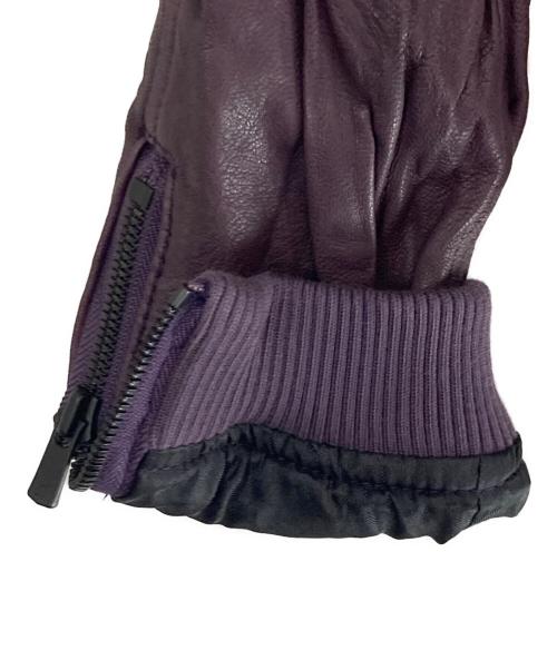 Regius Cabaret（レジアスカバレット）Regius Cabaret (レジアスカバレット) ゴートレザーフーデッドジャケット パープル サイズ:50 未使用品の古着・服飾アイテム