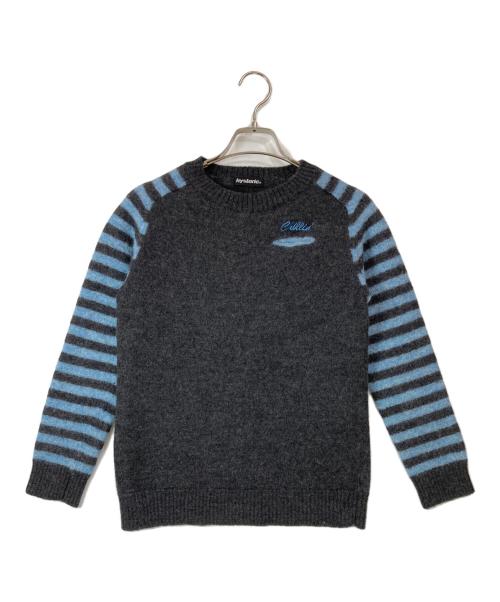Hysteric Glamour（ヒステリックグラマー）Hysteric Glamour (ヒステリックグラマー) ボーダーニット ブルー×グレー サイズ:FREEの古着・服飾アイテム