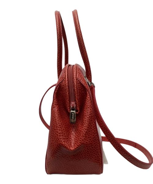 FURLA（フルラ）FURLA (フルラ) 型押し2WAYバッグ レッドの古着・服飾アイテム