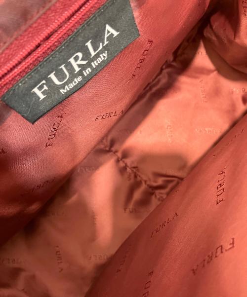 FURLA（フルラ）FURLA (フルラ) 型押し2WAYバッグ レッドの古着・服飾アイテム
