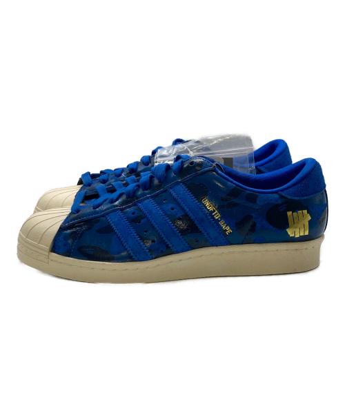 adidas（アディダス）adidas (アディダス) A BATHING APE (アベイシングエイプ) UNDEFEATED (アンディフィーテッド) SUPER STAR 80v UNDFTD BAPE ブルー サイズ:26.5cm 未使用品の古着・服飾アイテム