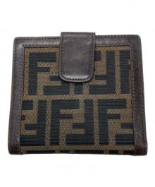FENDI（フェンディ）の古着「ズッカ柄がま口2つ折り財布」｜ベージュ