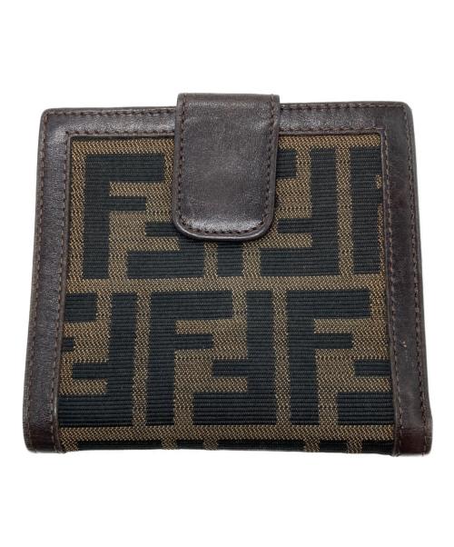 FENDI（フェンディ）FENDI (フェンディ) ズッカ柄がま口2つ折り財布 ベージュの古着・服飾アイテム