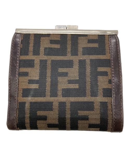 FENDI（フェンディ）FENDI (フェンディ) ズッカ柄がま口2つ折り財布 ベージュの古着・服飾アイテム