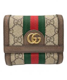 GUCCI（グッチ）の古着「オフディア3つ折り財布」｜ベージュ