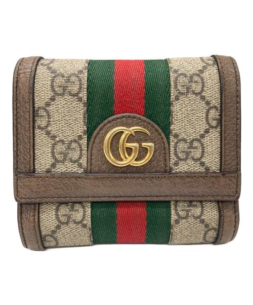 GUCCI（グッチ）GUCCI (グッチ) オフディア3つ折り財布 ベージュの古着・服飾アイテム