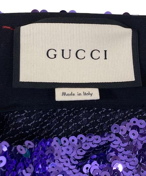 GUCCI（グッチ）GUCCI (グッチ) スパンコールレギンスパンツ パープル サイズ:42の古着・服飾アイテム