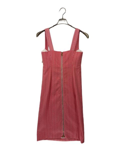 VERSACE（ヴェルサーチェ）VERSACE (ヴェルサーチェ) ウーブンドレス レッド サイズ:40の古着・服飾アイテム