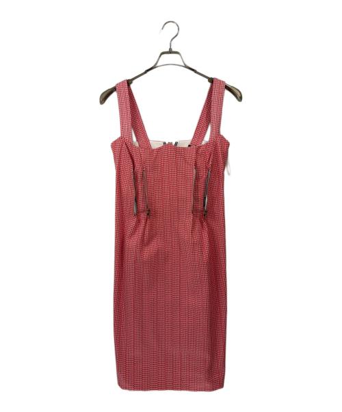 VERSACE（ヴェルサーチェ）VERSACE (ヴェルサーチェ) ウーブンドレス レッド サイズ:40の古着・服飾アイテム